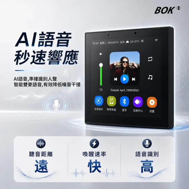 【BOK】MH2 智能家居中控音響+ IF-106 6.5吋室內戶外高壓二用喇叭（2支）