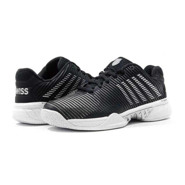 【K-SWISS】透氣輕量網球鞋 匹克球鞋 Hypercourt Express 2-女-黑/銀(96613-085)