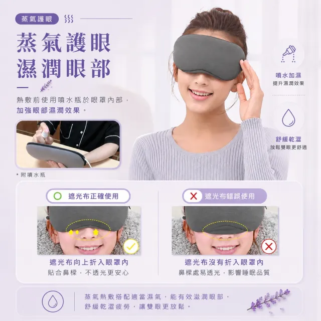 【SAMPO 聲寶】薰衣草香溫控熱敷眼罩/遮光眼罩/蒸氣眼罩(HQ-Z21Y2L)