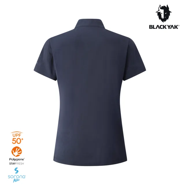 【BLACKYAK】女 BASIC吸排短袖半開襟[二色] UPF50 涼感 抗菌除臭 吸濕排汗｜FB1WC802