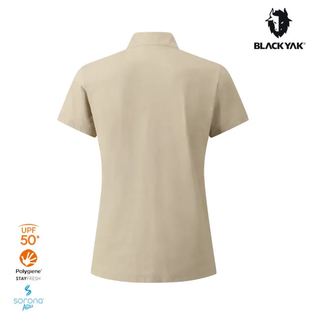 【BLACKYAK】女 BASIC吸排短袖半開襟[二色] UPF50 涼感 抗菌除臭 吸濕排汗｜FB1WC802