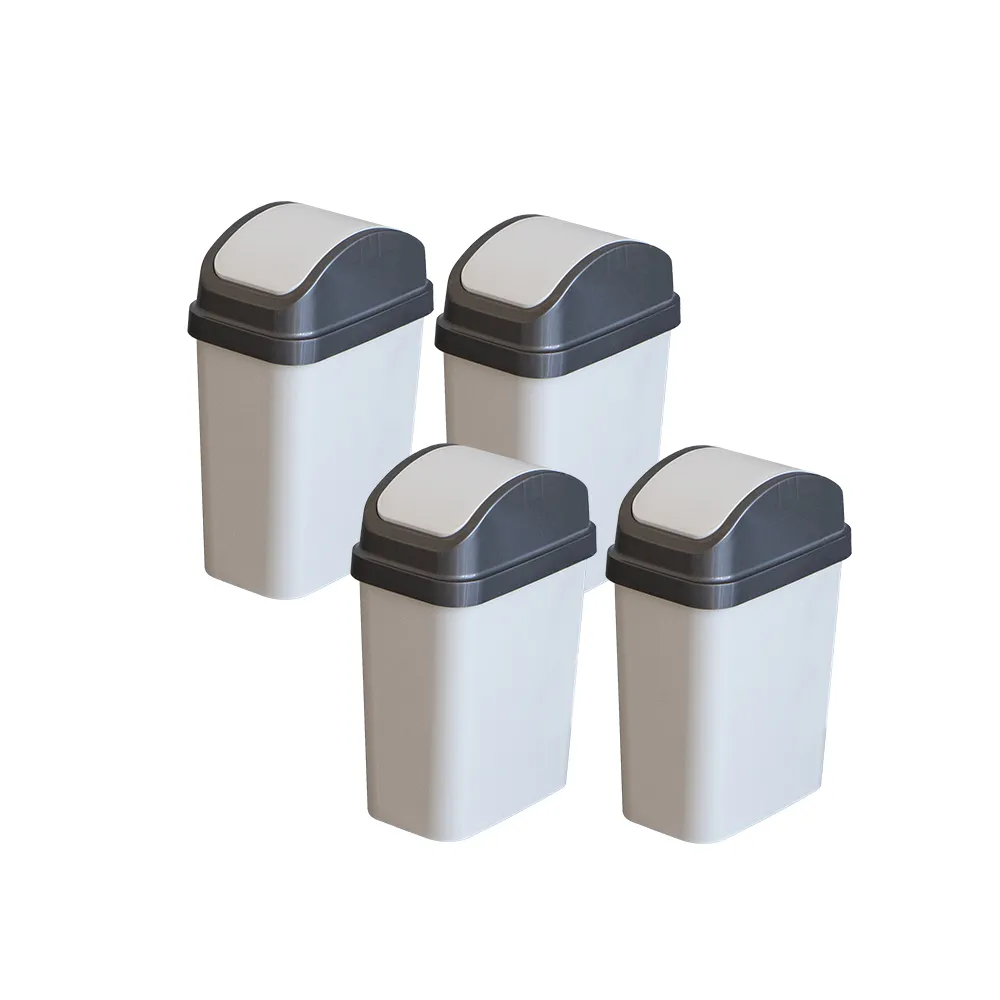 【KEYWAY 聯府】搖蓋垃圾桶6L（6入〉附蓋垃圾桶C306
