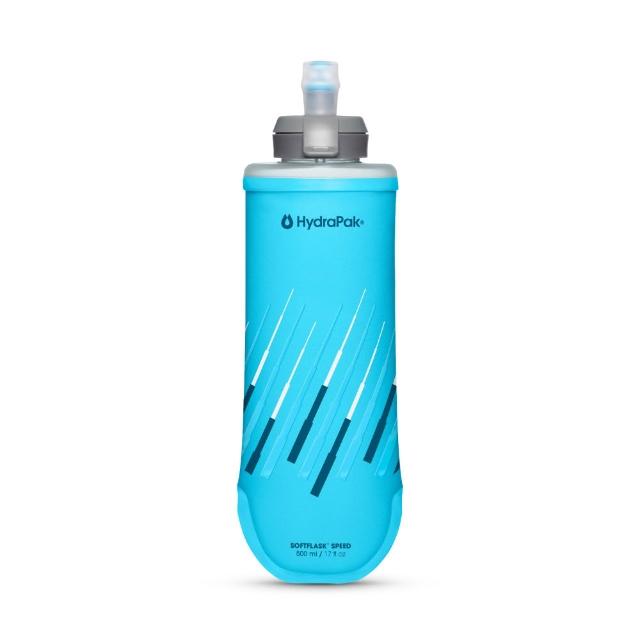 【HydraPak】SoftFlask Speed 越野輕量軟式水瓶 B380HP｜甜酒藍 500ml (摺疊收納 單手翻蓋)