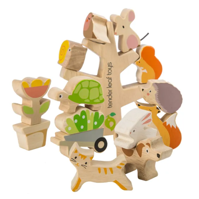 【Tender Leaf Toys】動物森林疊疊樂(16件積木組合配件)