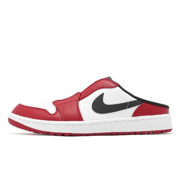 【NIKE 耐吉】懶人鞋 Air Jordan 1 Mule Golf 男鞋 女鞋 白 紅 黑 休閒鞋 穆勒鞋(FJ1214-101)