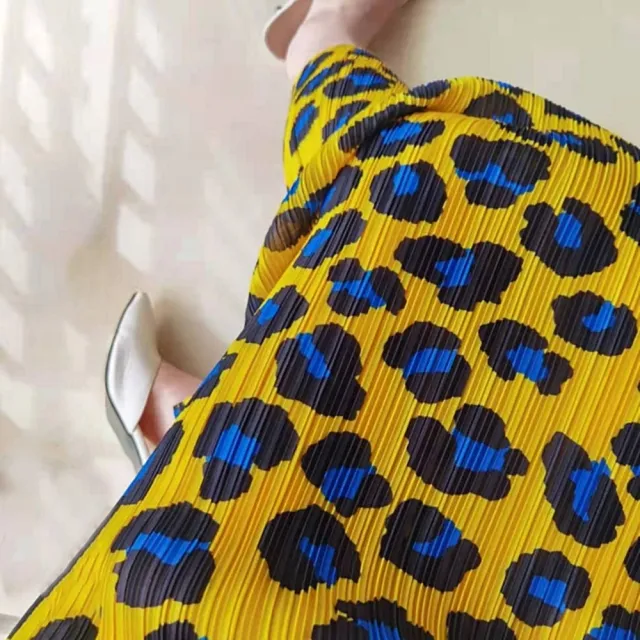 【米蘭精品】現貨出清 三宅風皺褶衣服百褶裙褶皺半身裙摺衣彈力長裙顯瘦折衣大碼(百搭印花直筒4色74fi29)