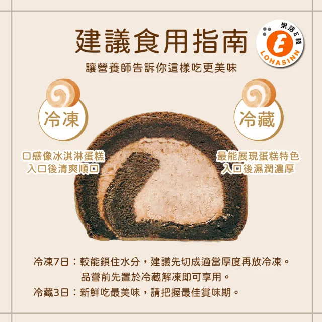 【樂活e棧】醇濃黑巧克生乳蛋糕捲440gx1條(母親節 父親節 生日蛋糕)