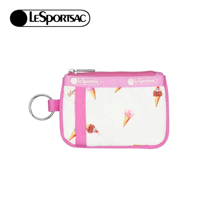 【Lesportsac】Key Card Holder 卡夾 零錢袋 鑰匙包 卡片零錢包 送禮 禮物 推薦 女包(繽紛冰淇淋)