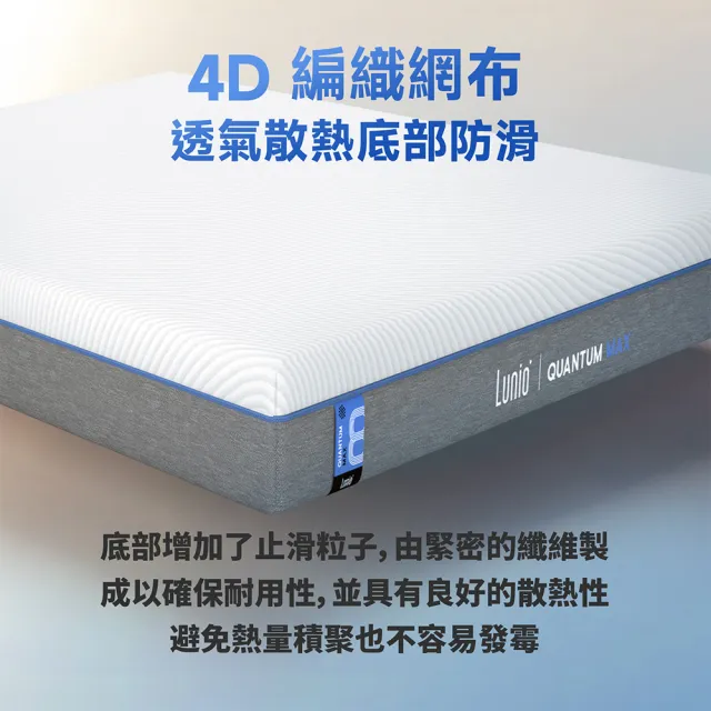 【Lunio】雙人特大石墨烯乳膠高碳錳獨立筒床+枕6尺x7尺x24cm-Quantum Max