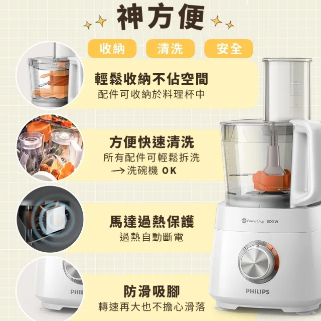 【Philips 飛利浦】廚神料理機/調理機800W旗艦版_HR7510/02