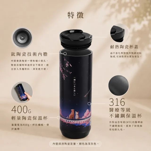 【Maru 丸山製研】保溫杯買1送1_鈦瓷316不銹鋼保溫杯720ml(直飲杯/飲料環保杯/輕量保溫瓶)