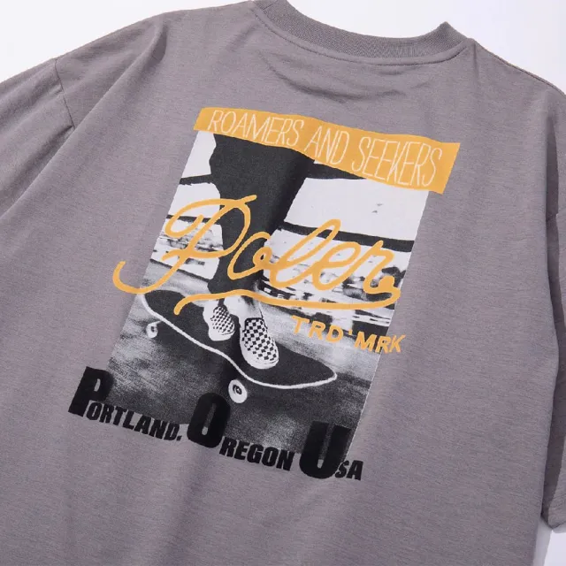 【POLER STUFF】日本限定 PHOTO QUICK DRY TEE 機能速乾滑板印花T恤 UV防曬T 灰