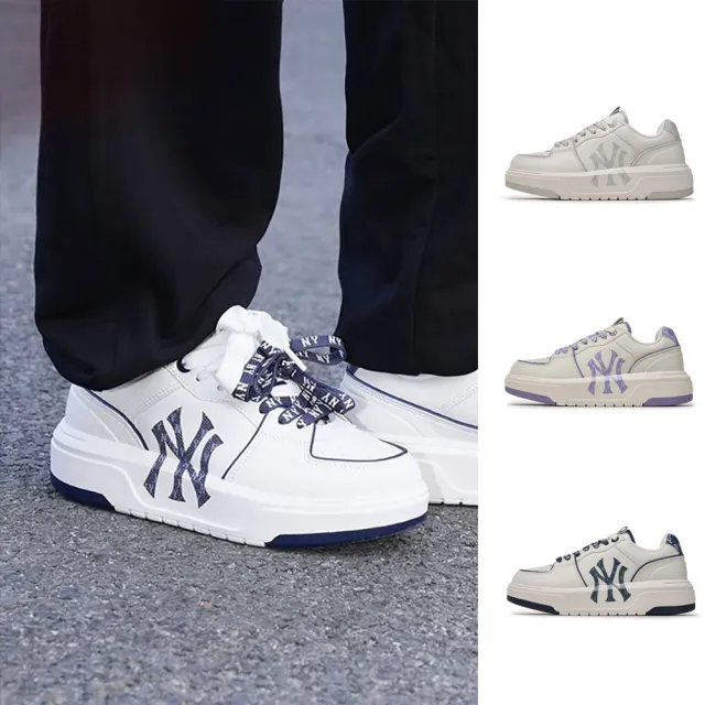 【MLB】牛仔丹寧Monogram老爹鞋 學長鞋 Chunky Liner系列 紐約洋基隊(3ASXM046N-三款任選)