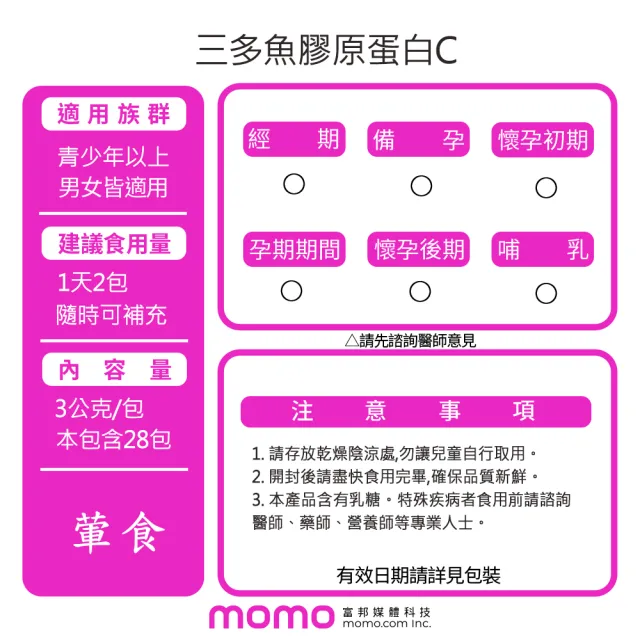 【三多】女性系列-魚膠原蛋白C(28包/盒)