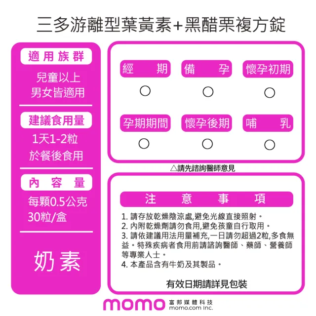 【SENTOSA 三多】游離型葉黃素 黑醋栗複方3入組(共90錠)