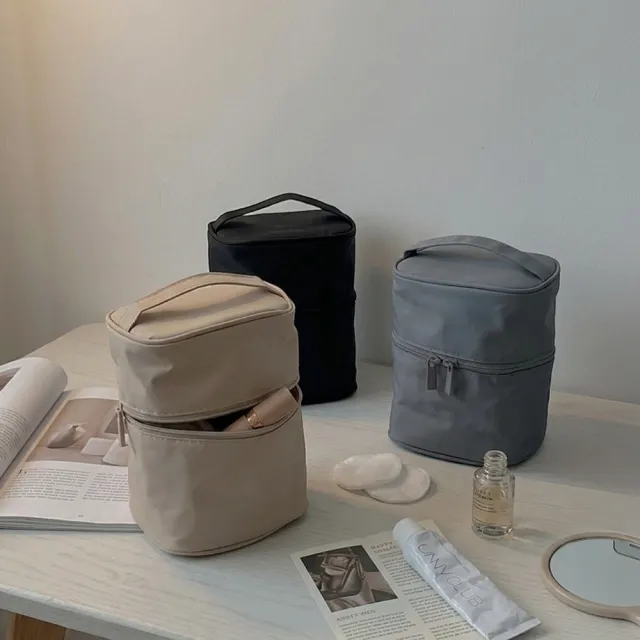 【zozo】任選2件 無腦收納圓筒化妝包(大容量萬用保養品收納袋/手提便攜洗漱包/韓系極簡)
