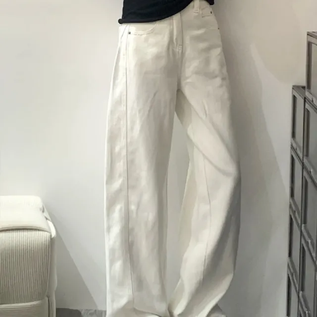 【ASister 小姊姊】AS2587#女裝｜休閒褲☆韓系辣妹Y2K工裝彎刀褲(白色 S-XL)