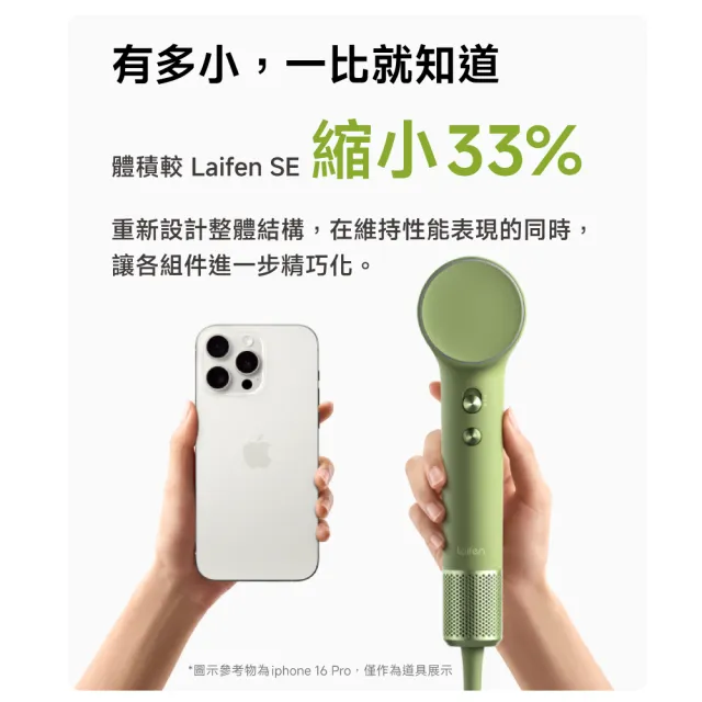 【Laifen 徠芬】MINI 輕巧便攜高速負離子吹風機 雙配件組(大風量速乾/299g/智慧控溫/降噪)