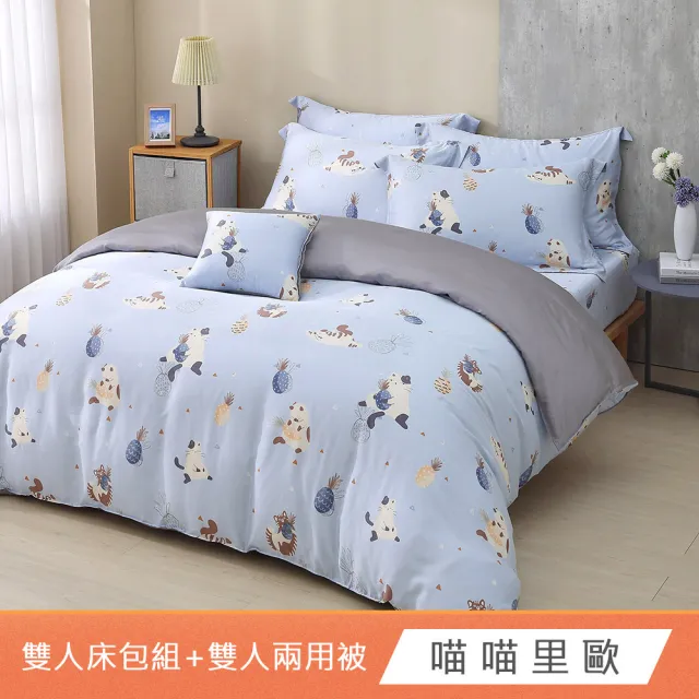 【HongYew 鴻宇】台灣製100%天絲 兩用被床包枕套組 雙人(多款 60支/300織)