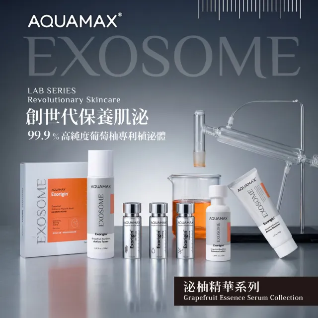 【AQUAMAX 奧科美氏】泌柚夏日淨透穩膚組|胺基酸潔顏+植泌體、濕敷化妝水