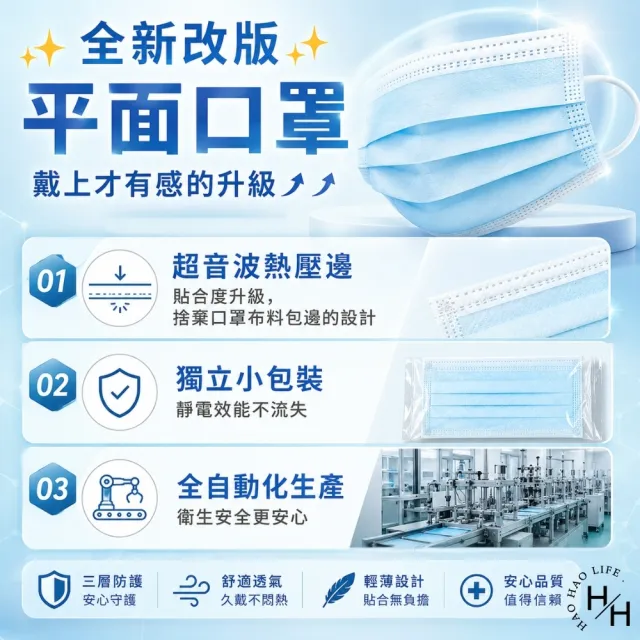 【淨新】6盒組-成人平面醫療口罩(50入 X 6盒)