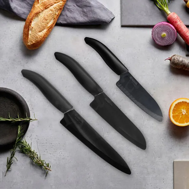【KYOCERA 京瓷】日本京瓷抗菌多功能精密陶瓷刀 料理刀 陶瓷刀 黑刃 黑刀(16cm)