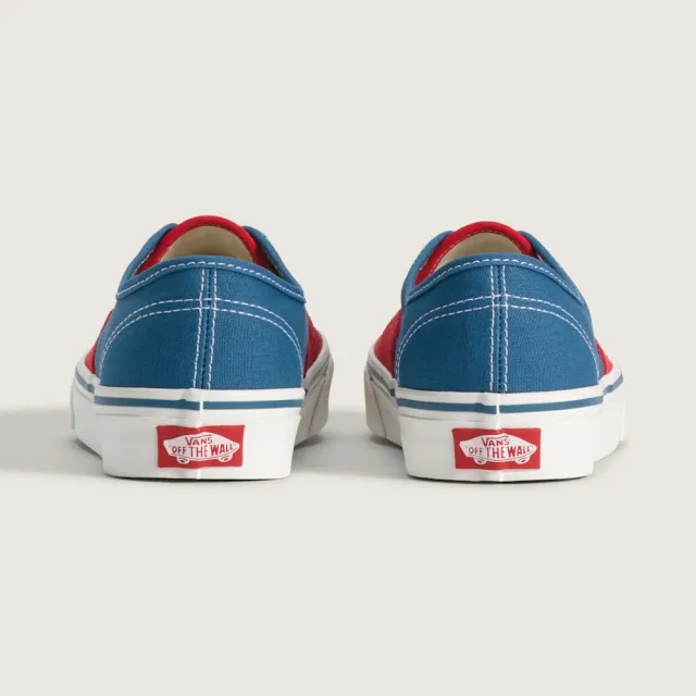 【VANS】官方旗艦 Authentic 藍色/紅色滑板鞋 休閒鞋