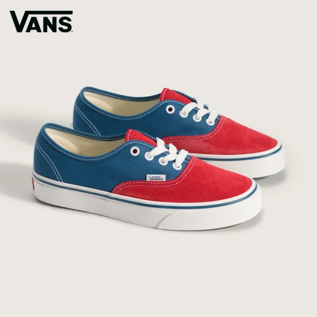 【VANS】官方旗艦 Authentic 藍色/紅色滑板鞋 休閒鞋