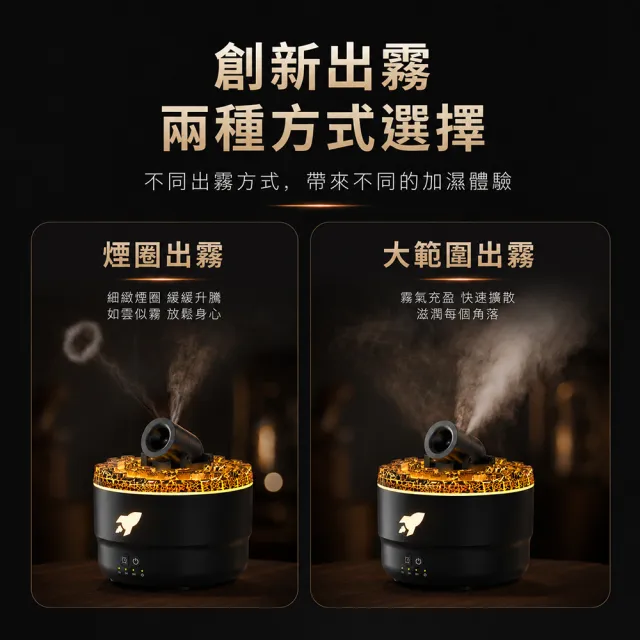 【Bravomart】炮臺造型七彩香氛加濕香薰機 加贈香氛精油10ML