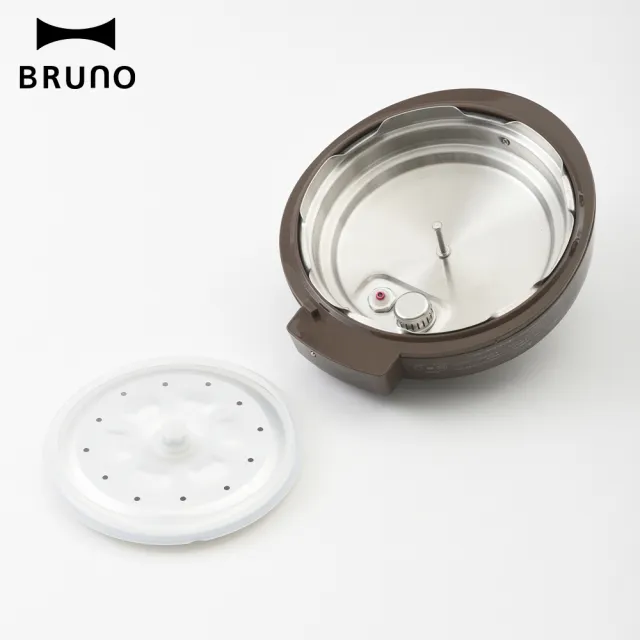 【BRUNO】BRUNO復古多功能萬用鍋 蘋果紅(炊煮白飯/燉湯/咖哩/燉煮/悶煮/悶滷)