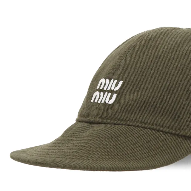 【MIU MIU】Denim 牛仔 抽繩造型 帽子 棒球帽 老帽 綠色 黃色 5HC369