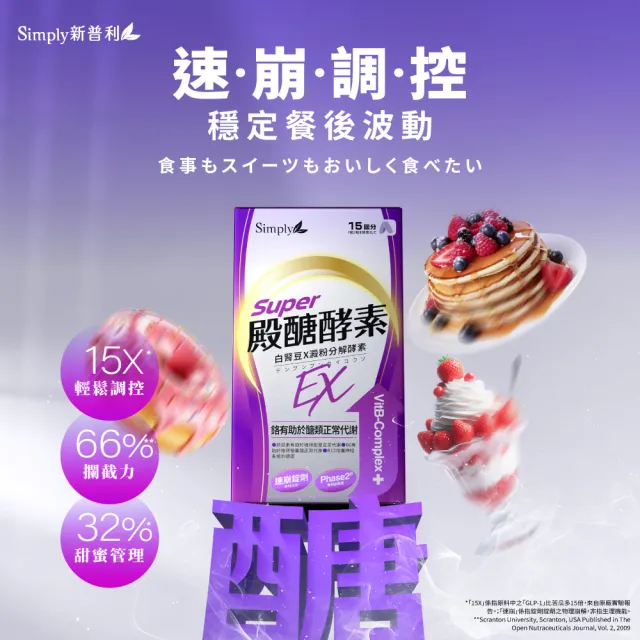 【Simply 新普利】殿醣酵素錠EX30錠(x10盒)(超越苦瓜.白腎豆.桑葉.紅椿植萃)