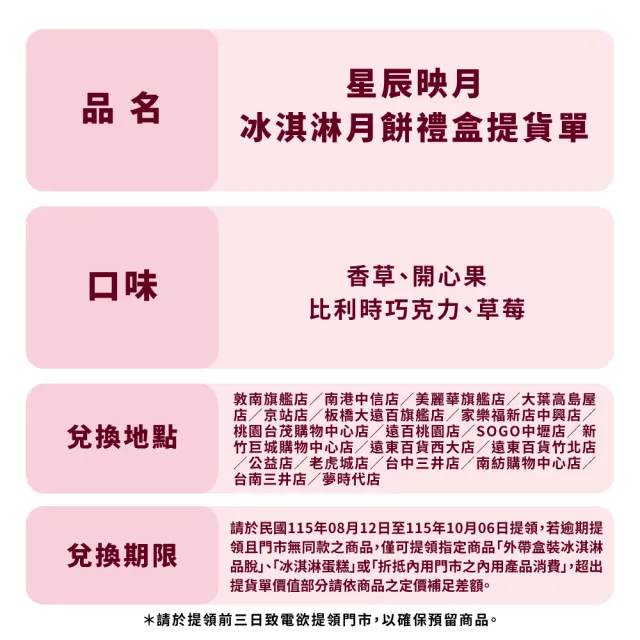 【Haagen-Dazs 哈根達斯】星辰映月 冰淇淋月餅禮盒提貨單*1(加碼贈 中秋饗月卷可兌換單球)