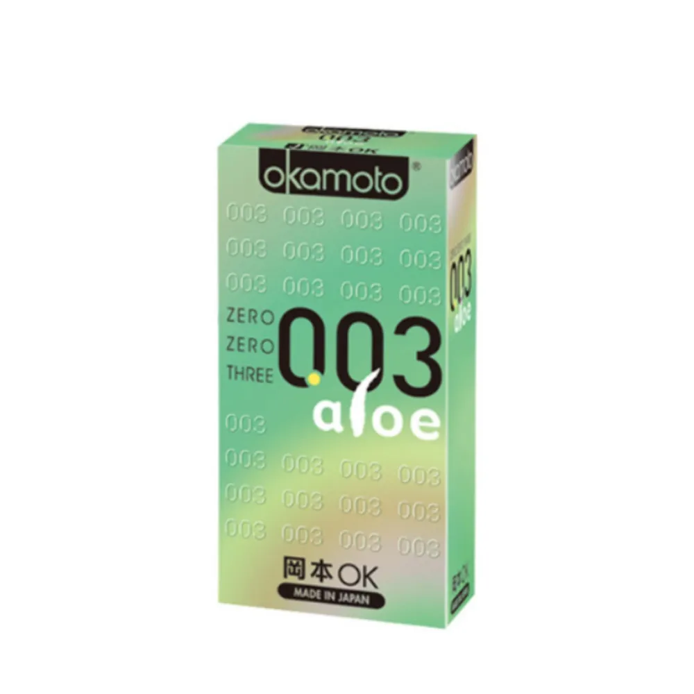 【okamoto 岡本】OKAMOTO •003 蘆薈 極薄極潤 ALOE 10片裝(#極薄#天然蘆薈#水感滋潤#岡本003#薄如無物)