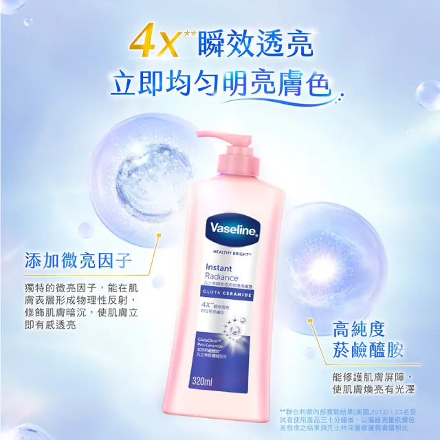 【Vaseline 凡士林】官方直營 透亮系列潤膚露320ml_3入組