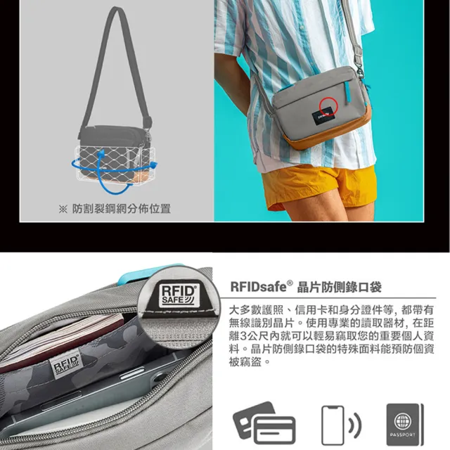 【Pacsafe】GO Crossbody 隨行防盜側背包 2.5L(斜背包 女包 可收7吋平板)