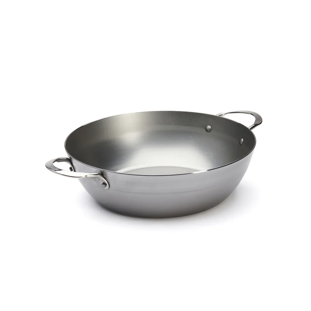 【de Buyer 畢耶】原礦蜂蠟鐵鍋 雙握耳深煎炒鍋32cm-適用IH爐(適用烤箱)