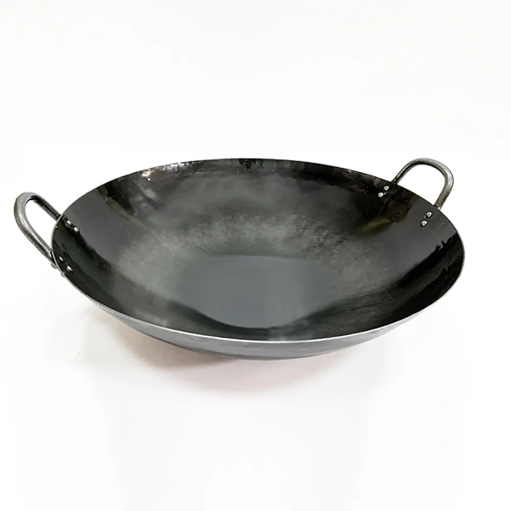 【南部鐵器】福介商店 山田工業所 職人手作 雙耳中華炒鍋 39cmx1.2mm 不沾鍋 阿嬤鍋 黑鐵鍋 手工一片鐵錘打