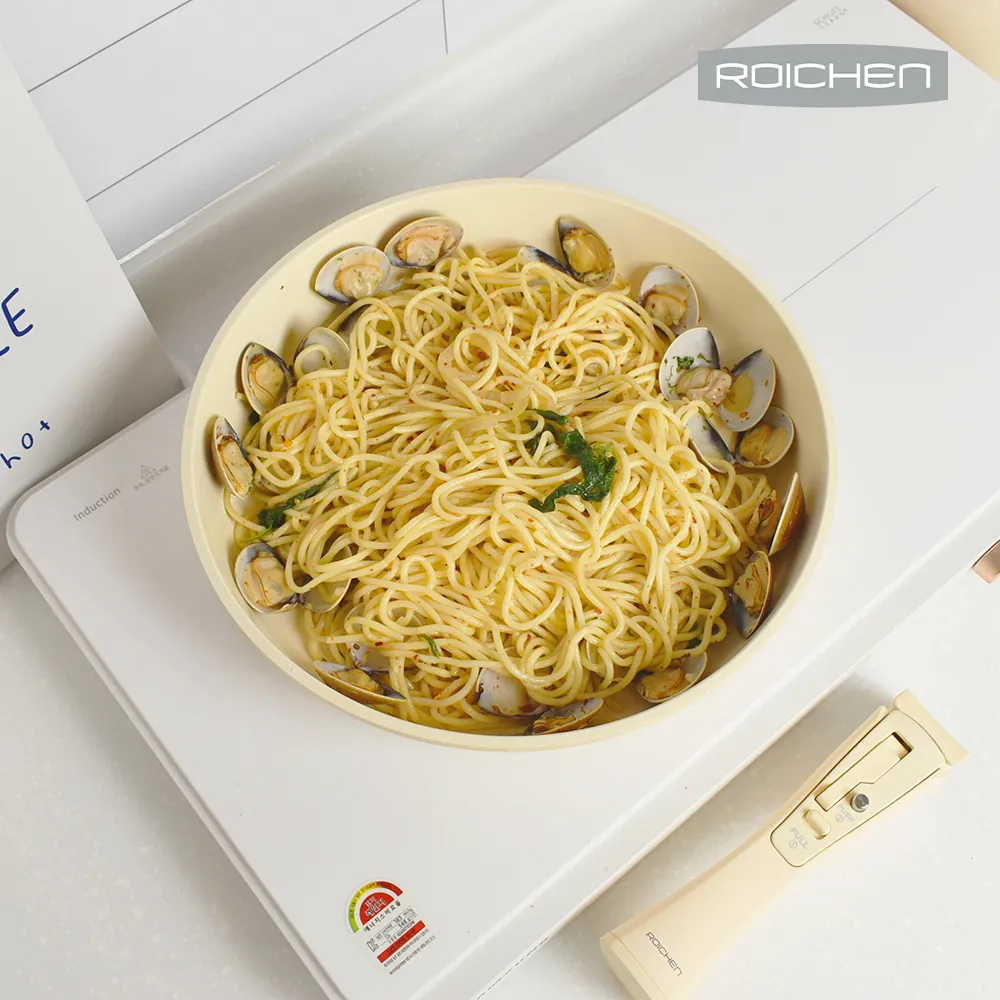 【Roichen】韓國製 28cm平底鍋 不含把手(IH爐 全火源適用 露營 輕量鍋陶瓷塗層不沾鍋)