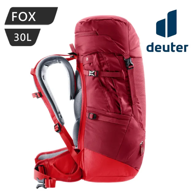 【deuter】FOX 拔熱透氣背包-紅色 3611122(後背、登山、旅遊、攻頂、百岳、郊山、健行、登頂)