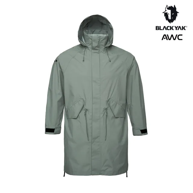 【BLACKYAK】女 AWC TRAVEL長版防水外套[淺橄綠]戶外 登山 防水 防風 防潑水 連帽風衣款|FB1WJ105