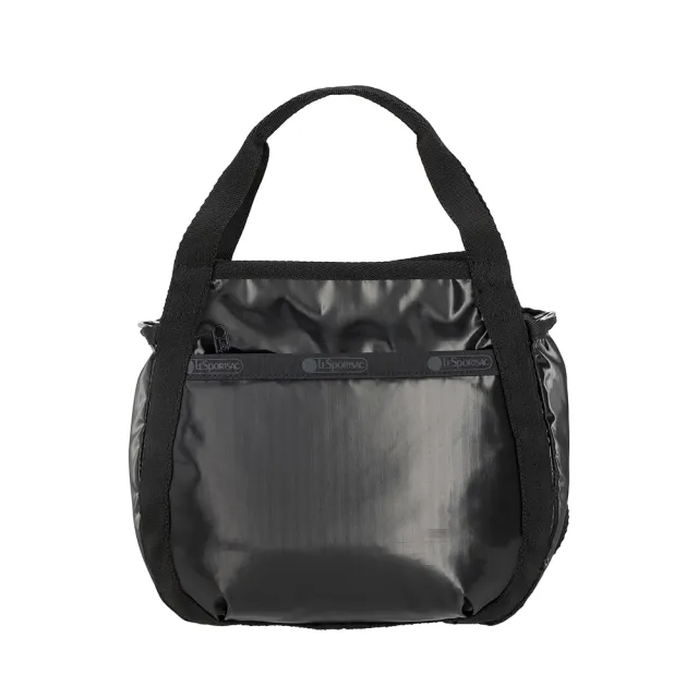 【Lesportsac】Small Jenni Crossbody 斜背手提水桶包 兩用包 側背包 送禮 禮物 女包(亮面黑)