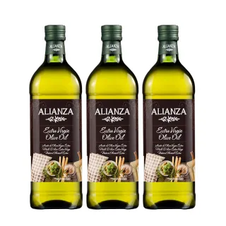 【ALIANZA】西班牙特級冷壓初榨橄欖油1000mlx3入(可生飲、酸價≦0.5%、單元不飽和脂肪酸75%以上)