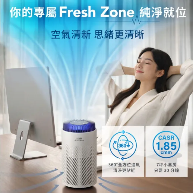 【Coway】4-8坪 小坪淨桌上型除臭抗敏清淨機 AP-0425C
