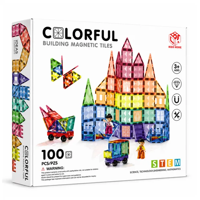 【KIDS HOME】《KH玩創磁力片》經典鑽石透光款100pcs