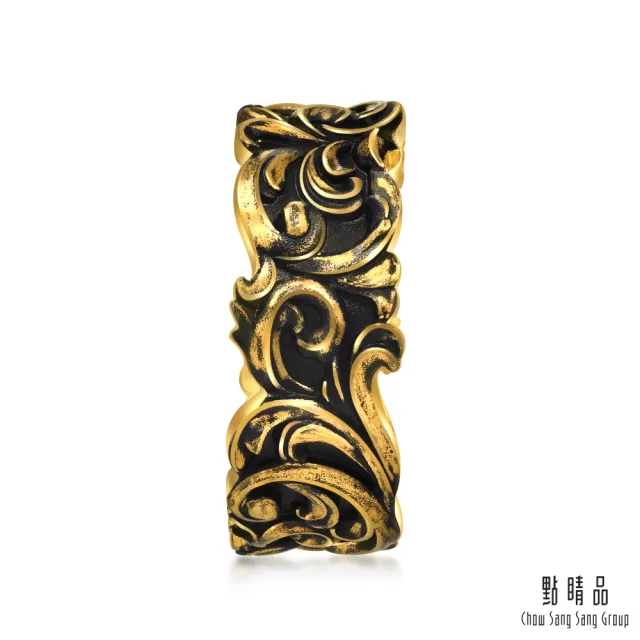 【點睛品】卷草紋 黃金戒指_計價黃金(港圍21號)