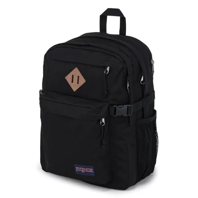 【JANSPORT】雙11 Main Campus 後背包 多收納隔層 S型肩帶 減輕壓力 經典黑(JS0A4QUL008)
