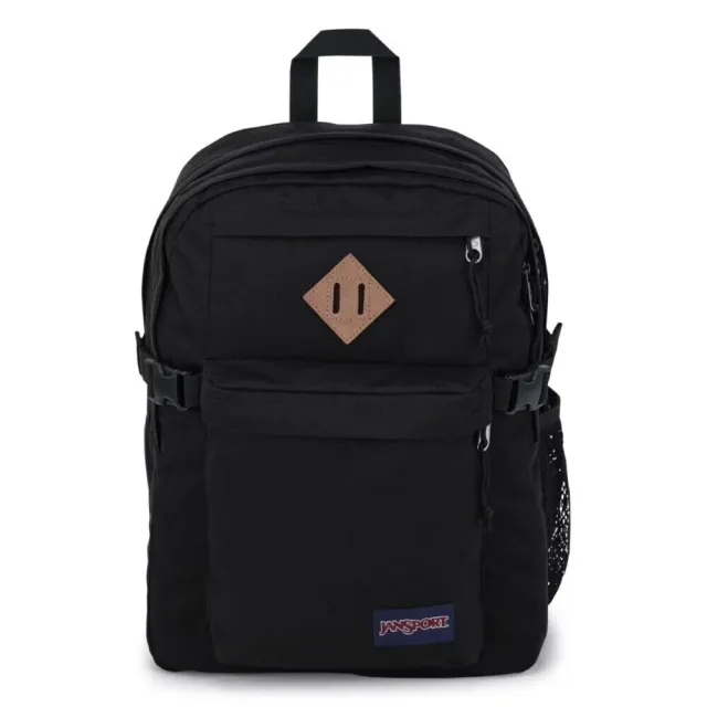 【JANSPORT】雙11 Main Campus 後背包 多收納隔層 S型肩帶 減輕壓力 經典黑(JS0A4QUL008)