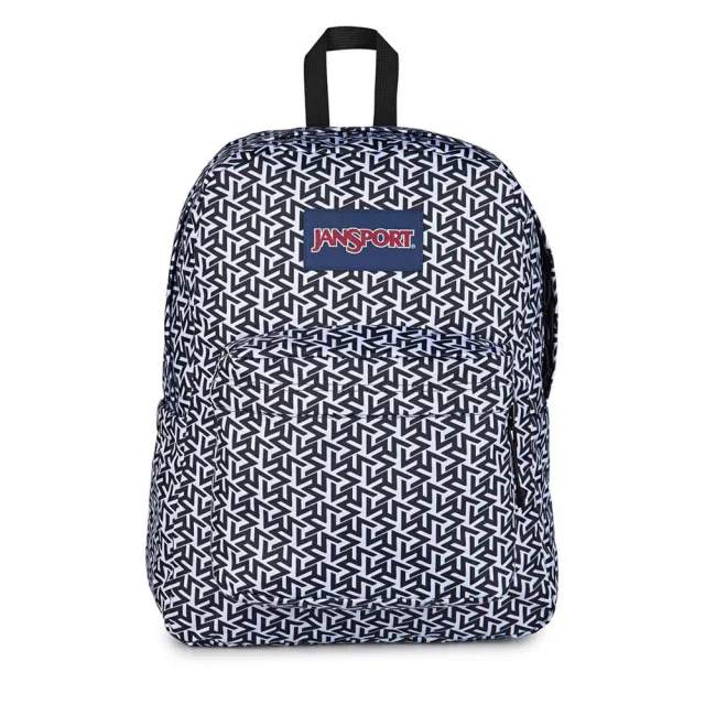 【JANSPORT】Superbreak Plus 後背包 運動包 休閒包 黑 白(JS0A4QUEA0J)