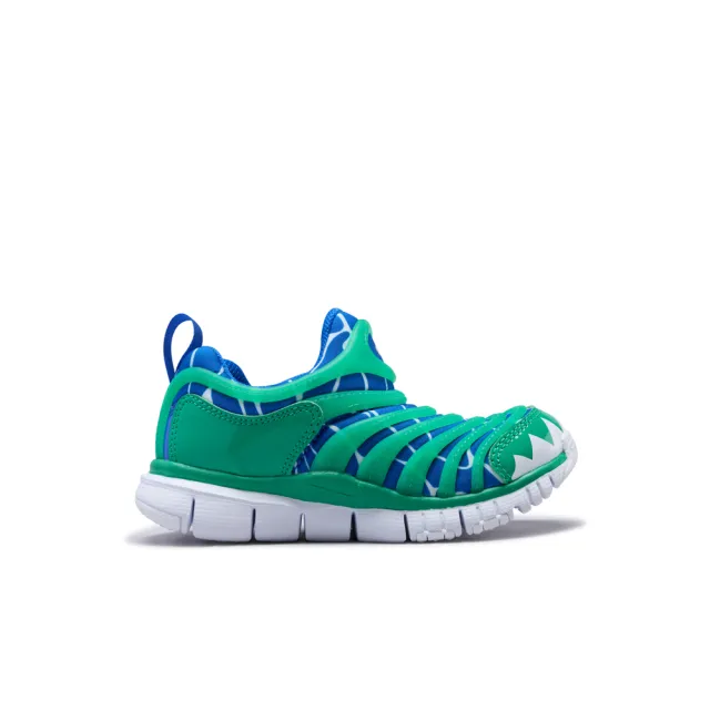【NIKE 耐吉】運動鞋 童鞋 中童 兒童 毛毛蟲鞋 套腳式 DYNAMO FREE LILS BP 綠藍 IO1625-300